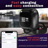TBI Pro PowerPro5989 Wireless Bluetooth Earbud Headphones with Mic, Black
